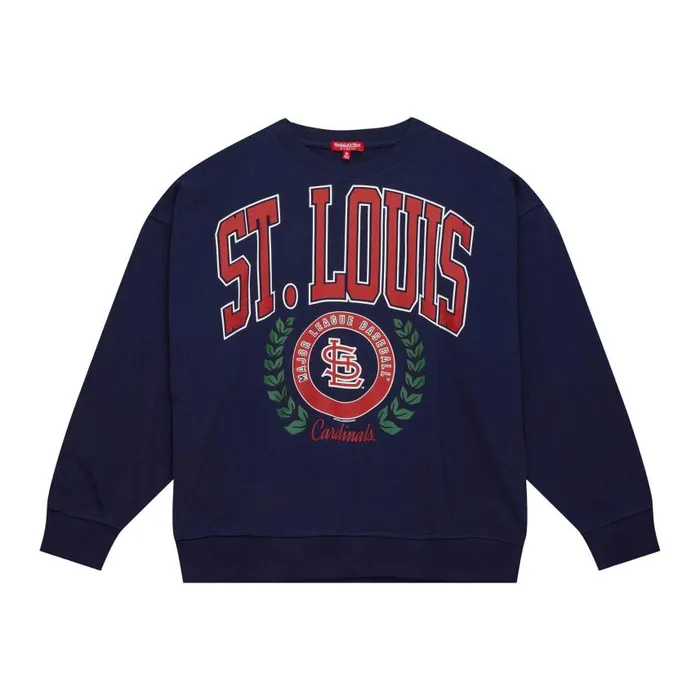 Mitchell and Ness Womens Logo Lt Crew 20 St Louis Cardinals Women Hoodies and Sweatshirts Mitchell and Ness Womens Logo Lt Crew 20 St Louis Cardinals Women Hoodies and Sweatshirts