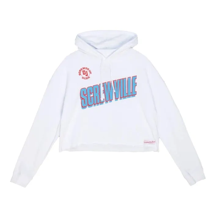 Mitchell and Ness Womens MandN X DJ Screw Screwville Crop Pullover Women TShirts and Tops Mitchell and Ness Womens MandN X DJ Screw Screwville Crop Pullover Women TShirts and Tops