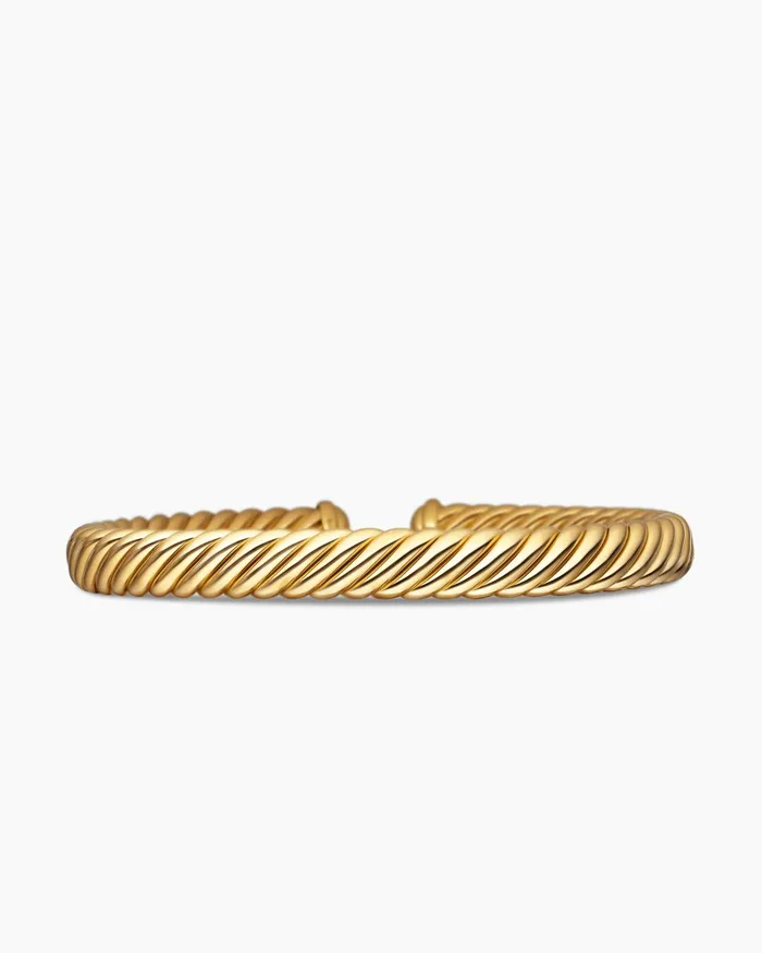 Modern Oval Cablespira Bracelet In 18K Yellow Gold 7mm Women David Yurman Cuff Modern Oval Cablespira Bracelet In 18K Yellow Gold 7mm Women David Yurman Cuff