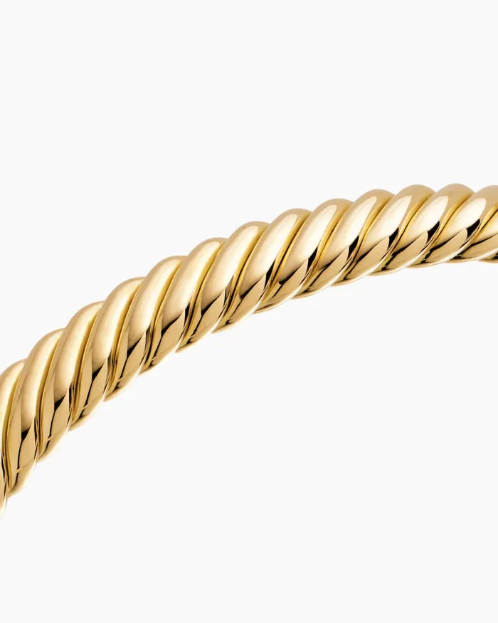 Modern Oval Cablespira Bracelet In 18K Yellow Gold 7mm Women David Yurman Cuff Modern Oval Cablespira Bracelet In 18K Yellow Gold 7mm Women David Yurman Cuff