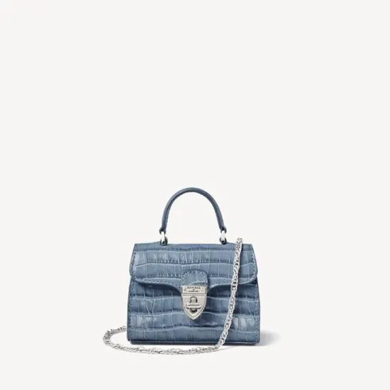Nano Mayfair Deep Shine Heritage Blue Small Croc Women Aspinal Of London Mayfair