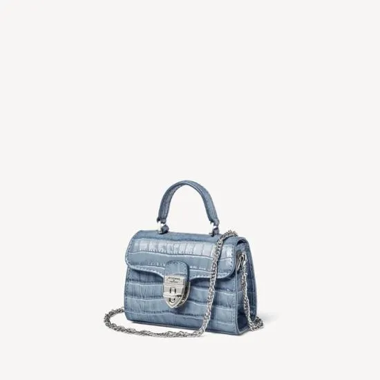 Nano Mayfair Deep Shine Heritage Blue Small Croc Women Aspinal Of London Mayfair