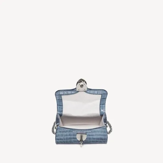 Nano Mayfair Deep Shine Heritage Blue Small Croc Women Aspinal Of London Mayfair
