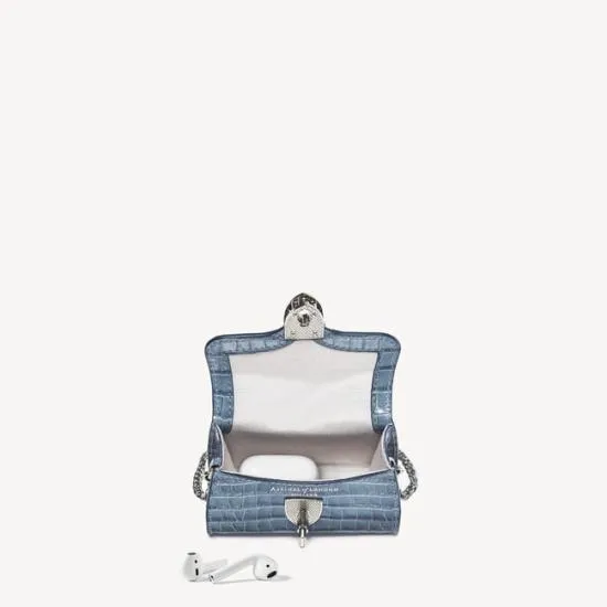 Nano Mayfair Deep Shine Heritage Blue Small Croc Women Aspinal Of London Mayfair