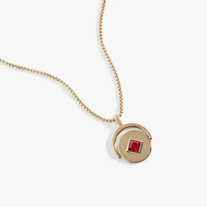 Necklaces Women Alex And Ani January Birthstone And Flower Flip Charm Necklace Stainless Steel Gold