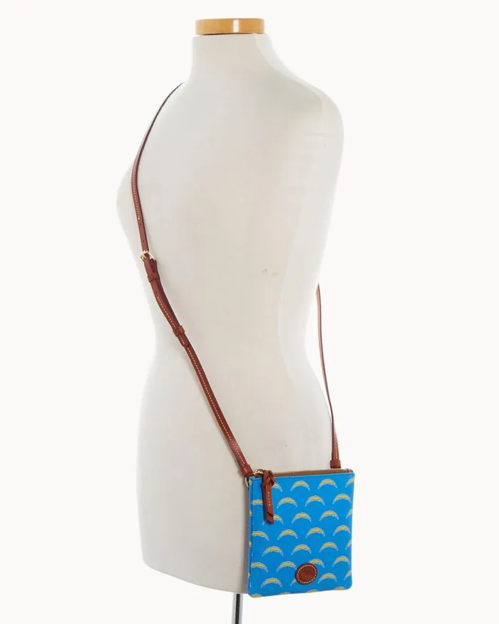 NFL Chargers Small North South Top Zip Crossbody Chargers Women Dooney and Bourke Crossbodies NFL Chargers Small North South Top Zip Crossbody Chargers Women Dooney and Bourke Crossbodies