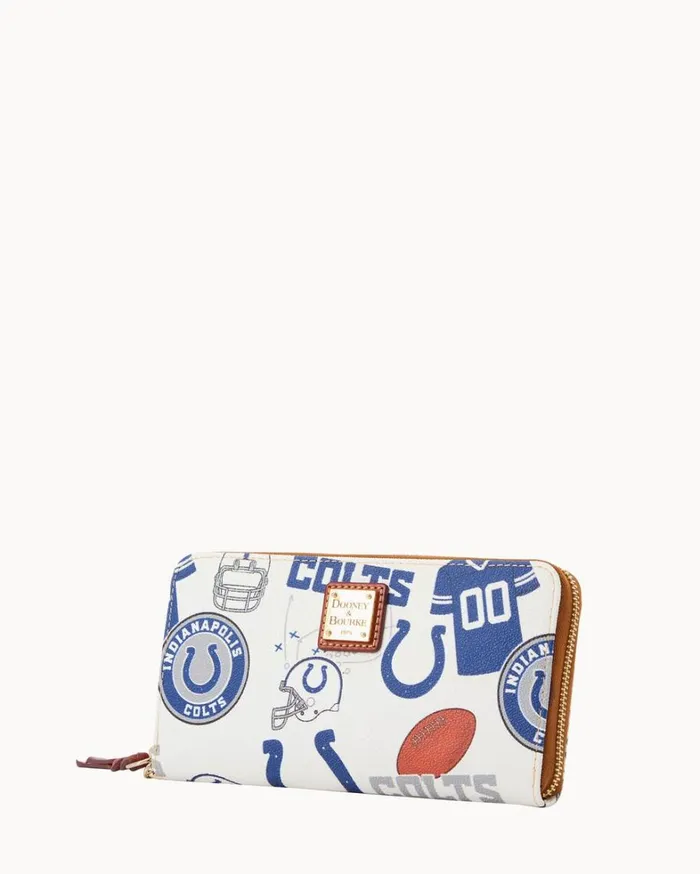 NFL Colts Large Zip Around Wristlet Colts Women Dooney and Bourke Wallets NFL Colts Large Zip Around Wristlet Colts Women Dooney and Bourke Wallets