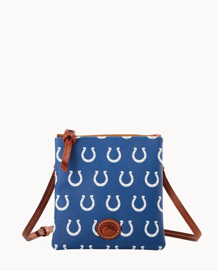 NFL Colts Small North South Top Zip Crossbody Colts Women Dooney and Bourke Crossbodies NFL Colts Small North South Top Zip Crossbody Colts Women Dooney and Bourke Crossbodies
