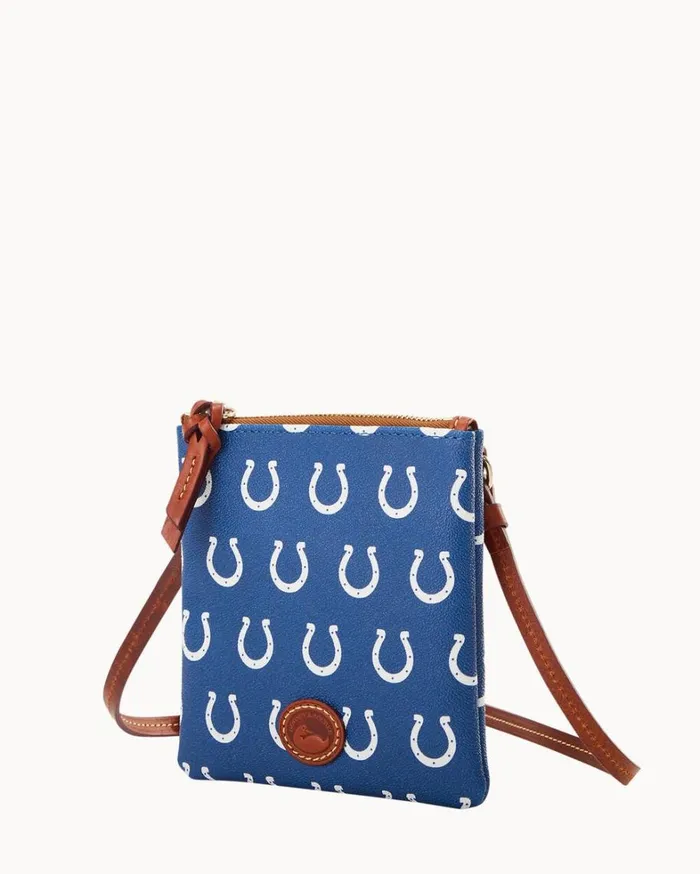 NFL Colts Small North South Top Zip Crossbody Colts Women Dooney and Bourke Crossbodies NFL Colts Small North South Top Zip Crossbody Colts Women Dooney and Bourke Crossbodies