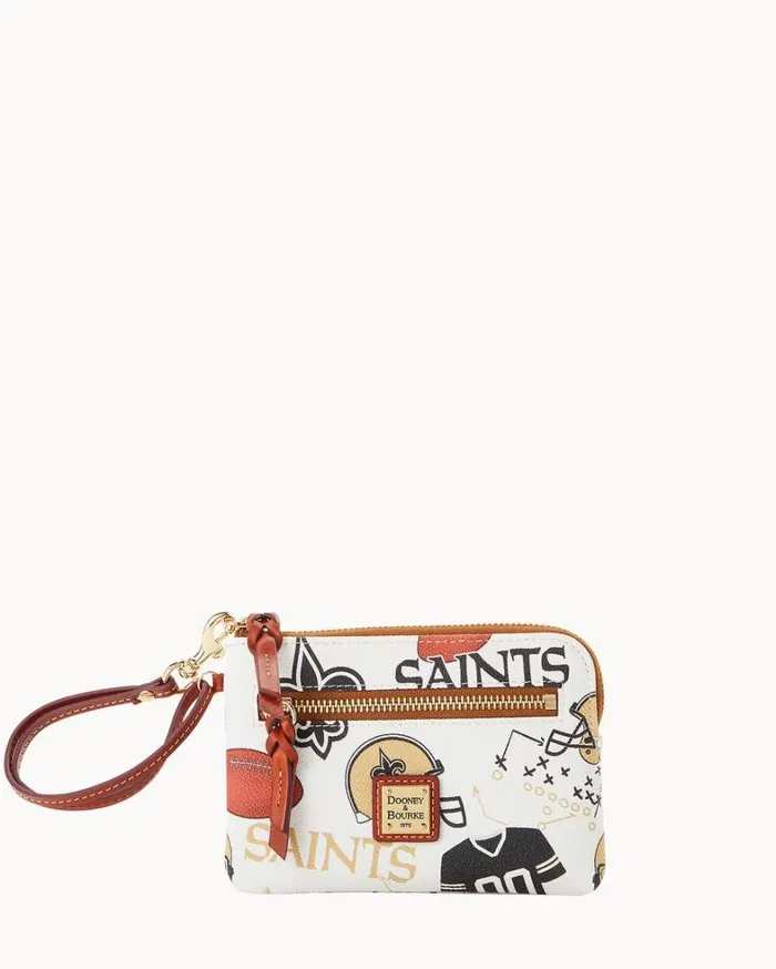 NFL Saints Zip Around Wristlet Saints Women Dooney and Bourke Wallets