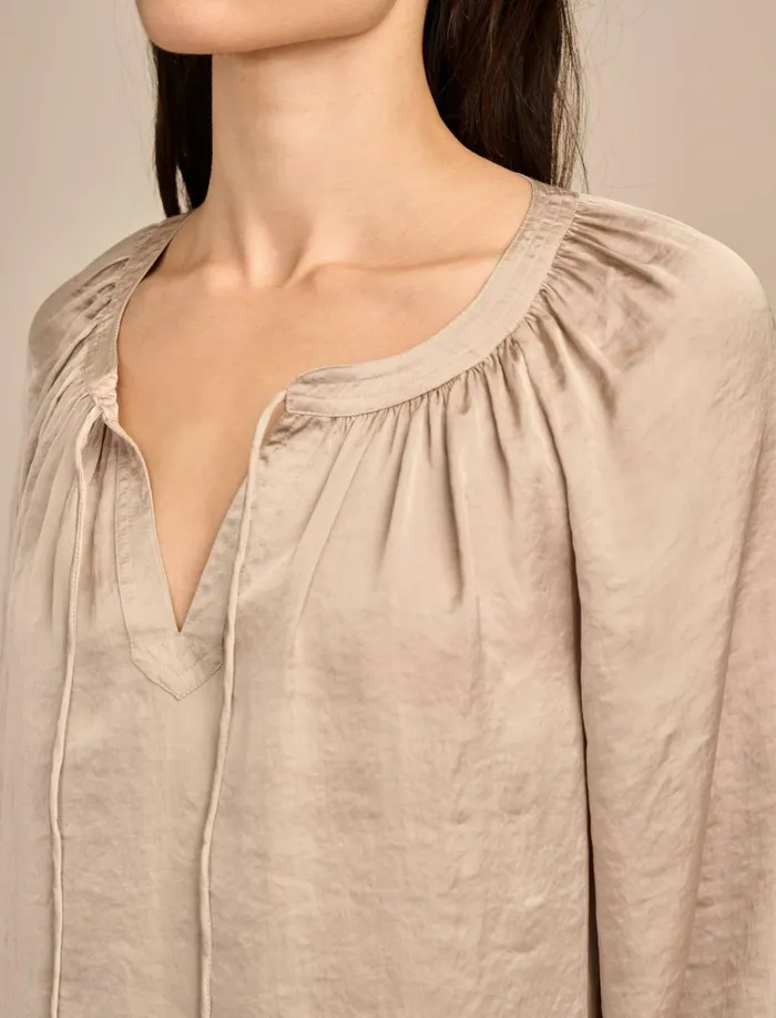 Notch Neck Peasant Top Stone Women Lucky Brand Blouses
