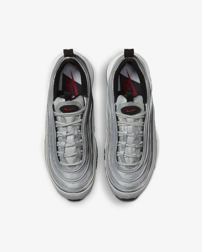 Older Kids 7 8211 15 Years Kids Nike Air Max 97 Metallic Silverwhitevarsity Red