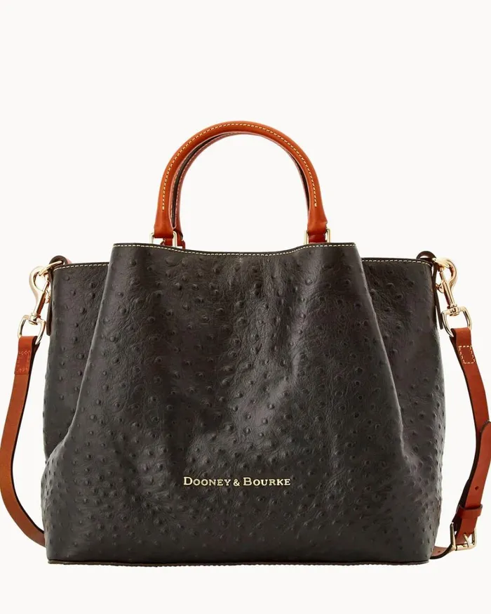 Ostrich Large Barlow Black Women Dooney and Bourke Satchels