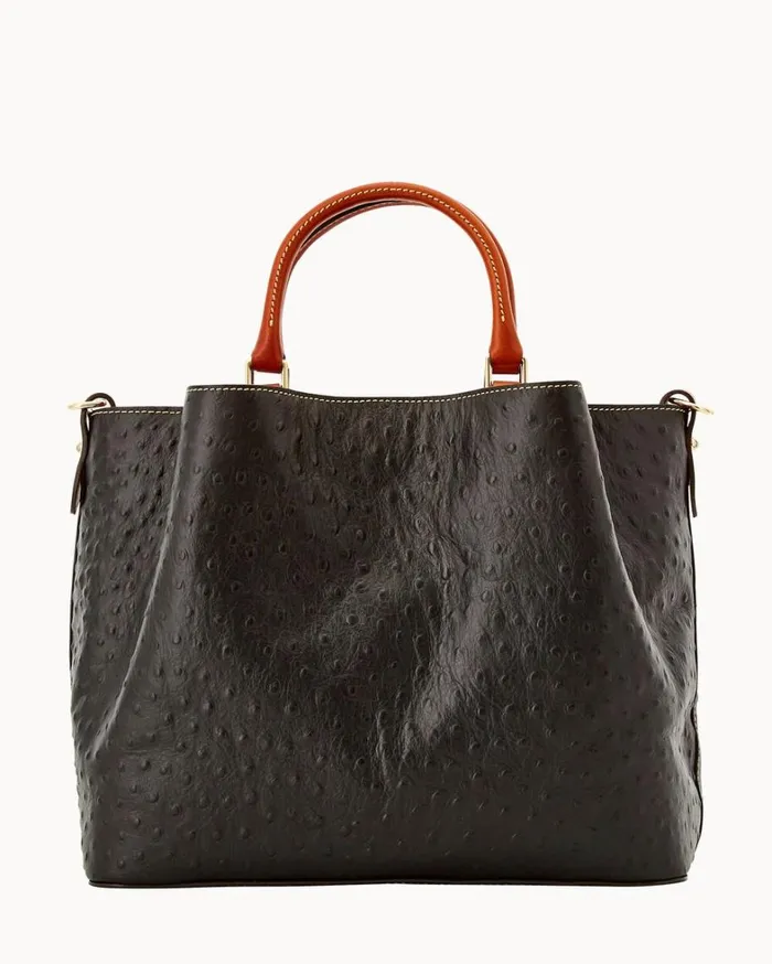 Ostrich Large Barlow Black Women Dooney and Bourke Satchels Ostrich Large Barlow Black Women Dooney and Bourke Satchels