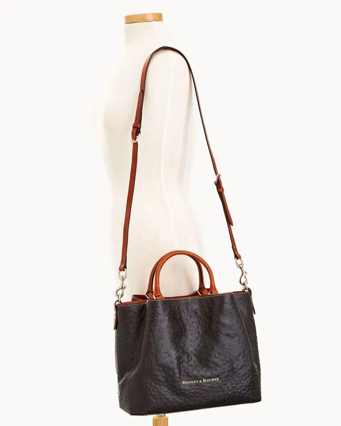 Ostrich Large Barlow Black Women Dooney and Bourke Satchels Ostrich Large Barlow Black Women Dooney and Bourke Satchels