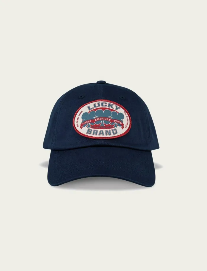 Oval Clover Patch Dad Hat Dark Blue Women Lucky Brand Hats
