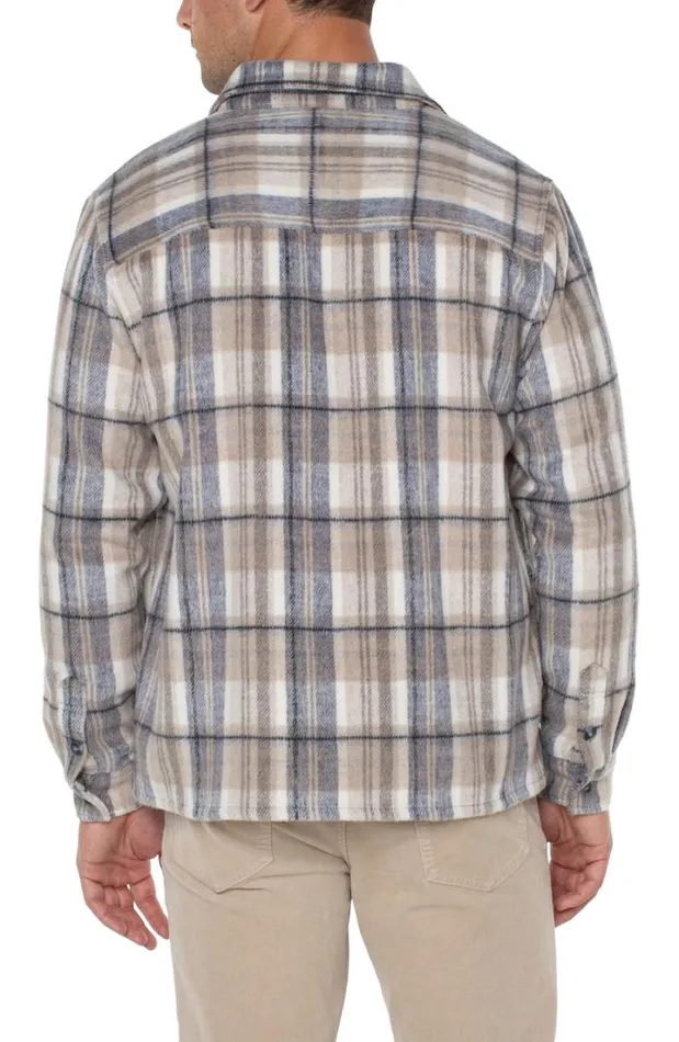 OVERSHIRTS Men Liverpool Los Angeles SHIRT JACKET Cream Grey Multi