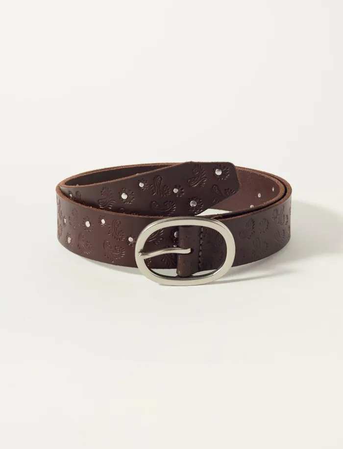Paisley Stud Belt Dark Brown Women Lucky Brand Belts