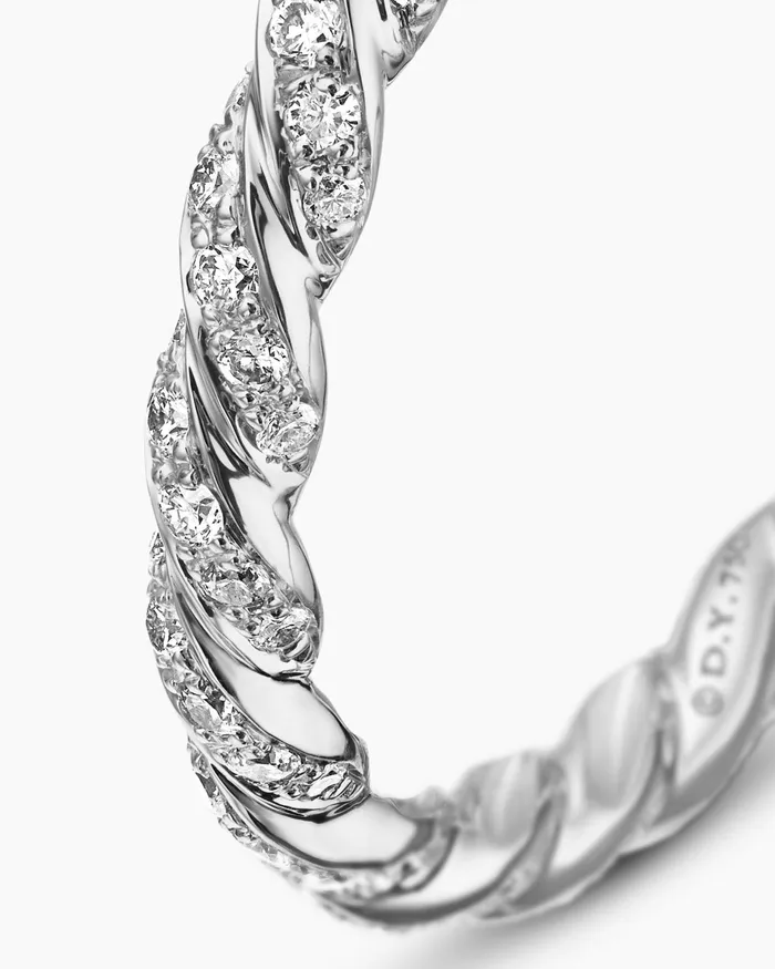 Pav Petite Band Ring In 18K White Gold 28mm Women David Yurman Band Pav Petite Band Ring In 18K White Gold 28mm Women David Yurman Band