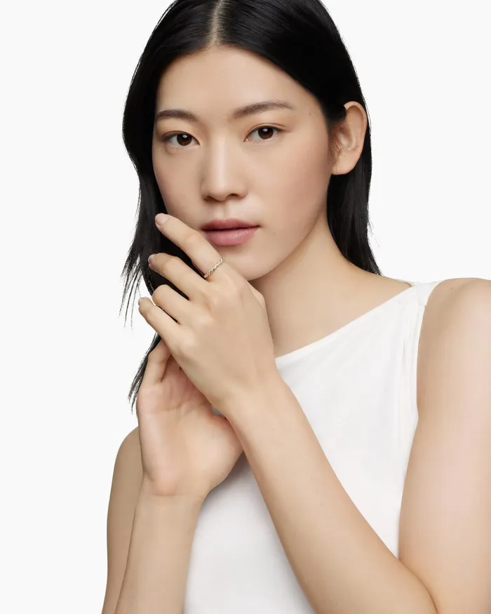 Pav Petite Band Ring In 18K Yellow Gold 28mm Women David Yurman Band Pav Petite Band Ring In 18K Yellow Gold 28mm Women David Yurman Band
