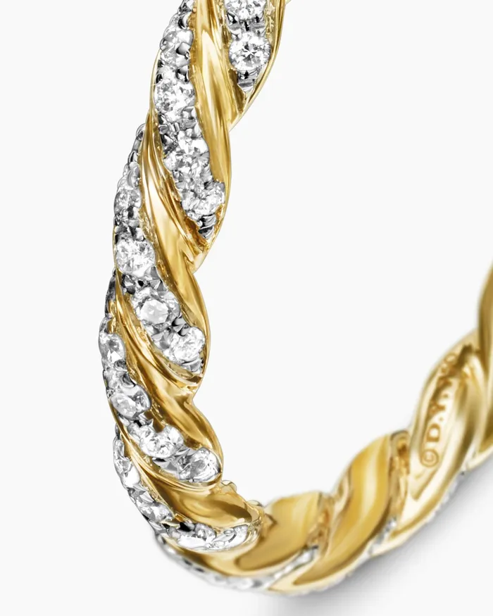 Pav Petite Band Ring In 18K Yellow Gold 28mm Women David Yurman Band Pav Petite Band Ring In 18K Yellow Gold 28mm Women David Yurman Band