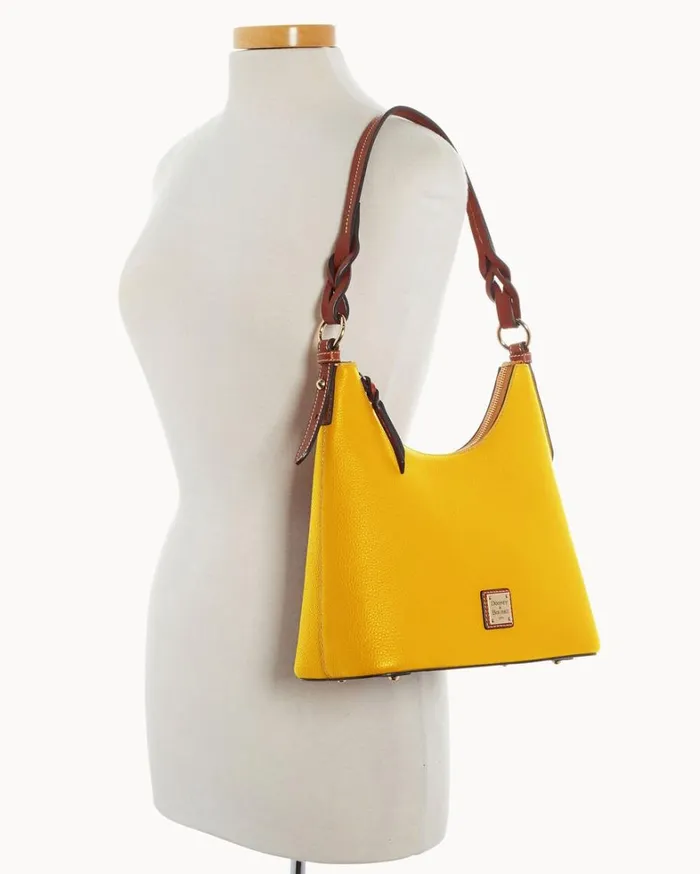 Pebble Grain Bryce Hobo Mustard Women Dooney and Bourke Shoulder Bags Pebble Grain Bryce Hobo Mustard Women Dooney and Bourke Shoulder Bags