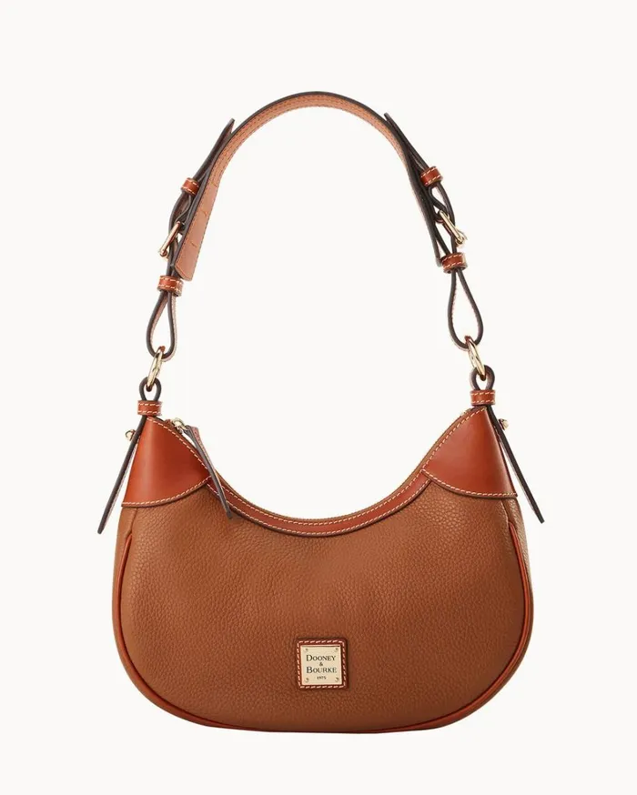 Pebble Grain Small Hobo Caramel Women Dooney and Bourke Shoulder Bags