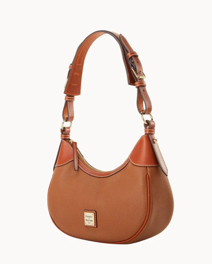 Pebble Grain Small Hobo Caramel Women Dooney and Bourke Shoulder Bags Pebble Grain Small Hobo Caramel Women Dooney and Bourke Shoulder Bags