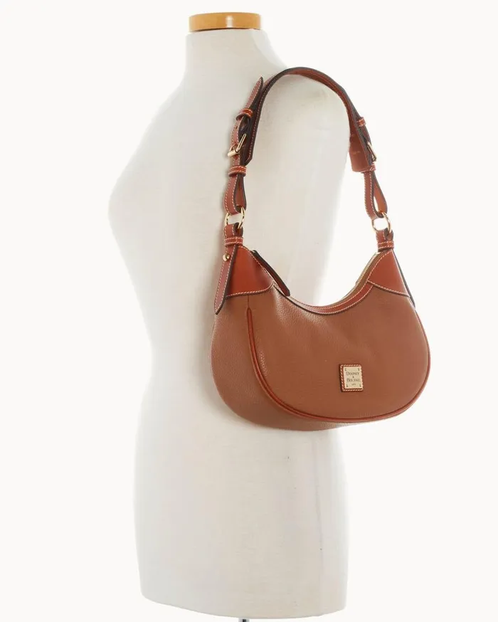 Pebble Grain Small Hobo Caramel Women Dooney and Bourke Shoulder Bags Pebble Grain Small Hobo Caramel Women Dooney and Bourke Shoulder Bags