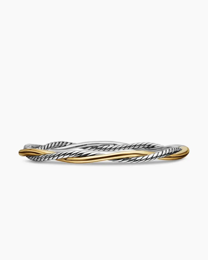 Petite Infinity Bracelet In Sterling Silver With 14K Yellow Gold 44mm Women David Yurman Bangle Petite Infinity Bracelet In Sterling Silver With 14K Yellow Gold 44mm Women David Yurman Bangle