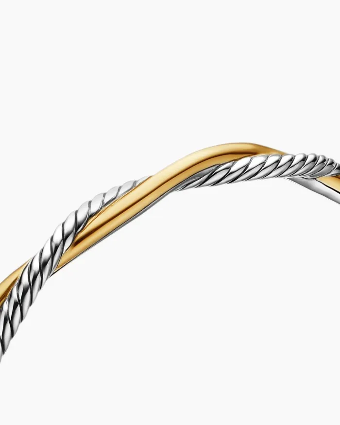 Petite Infinity Bracelet In Sterling Silver With 14K Yellow Gold 44mm Women David Yurman Bangle Petite Infinity Bracelet In Sterling Silver With 14K Yellow Gold 44mm Women David Yurman Bangle