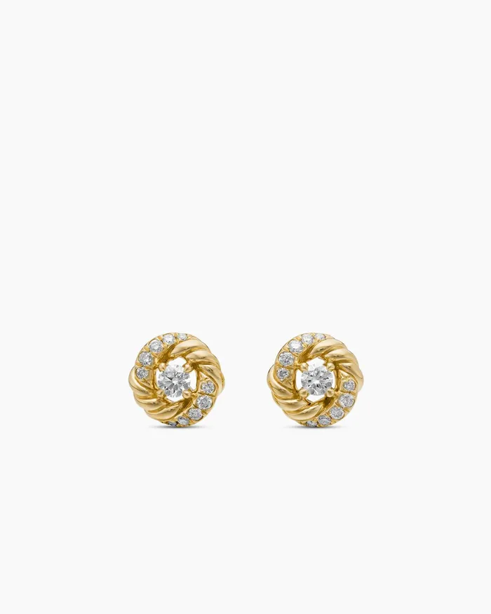 Petite Infinity Stud Earrings In 18K Yellow Gold With Diamonds 78mm Women David Yurman Stud Petite Infinity Stud Earrings In 18K Yellow Gold With Diamonds 78mm Women David Yurman Stud
