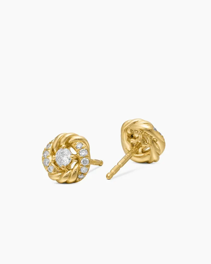 Petite Infinity Stud Earrings In 18K Yellow Gold With Diamonds 78mm Women David Yurman Stud Petite Infinity Stud Earrings In 18K Yellow Gold With Diamonds 78mm Women David Yurman Stud