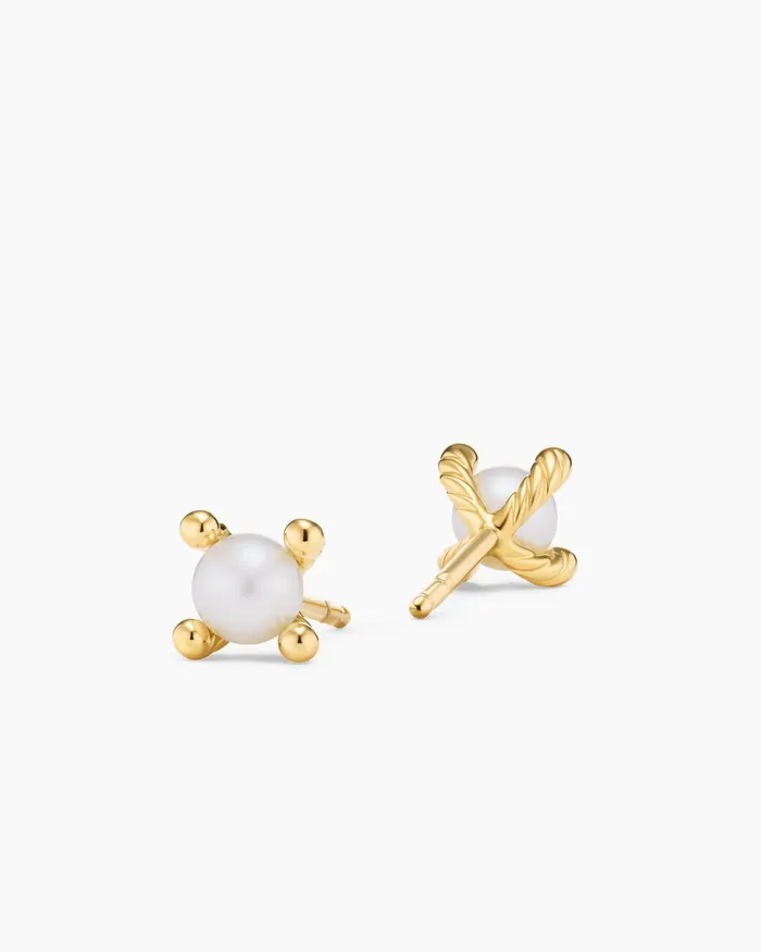 Petite Modern Renaissance Pearl Stud Earrings In 18K Yellow Gold 55mm Women David Yurman Stud Petite Modern Renaissance Pearl Stud Earrings In 18K Yellow Gold 55mm Women David Yurman Stud