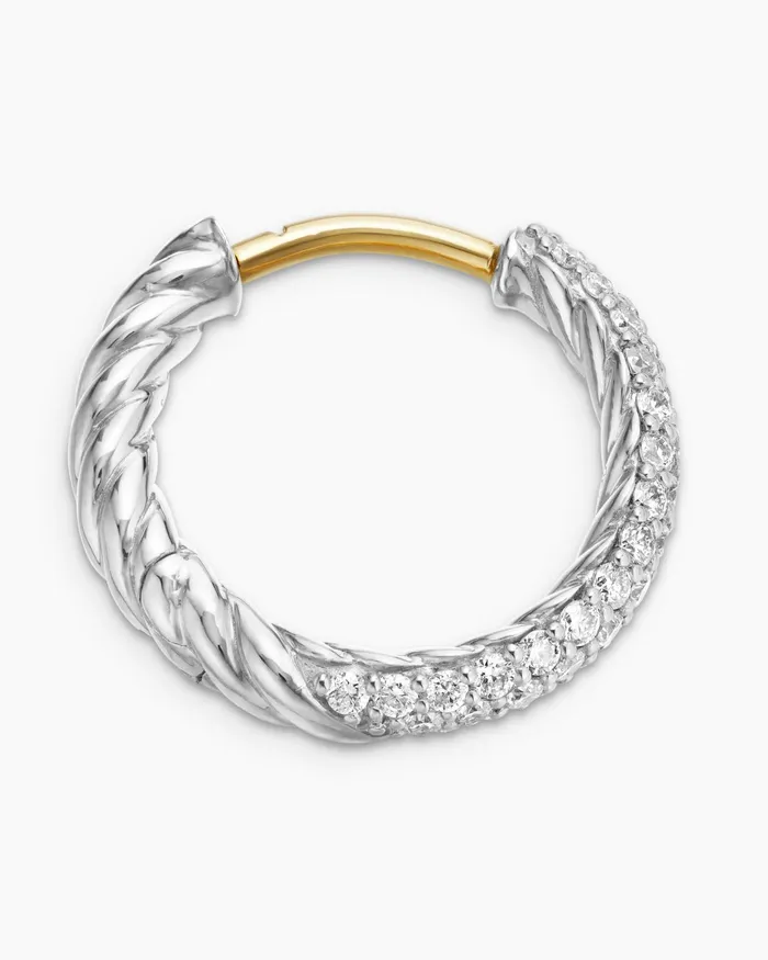 Petite Pav Huggie Hoop Earrings In Sterling Silver With Diamonds 14mm Women David Yurman Hoop Petite Pav Huggie Hoop Earrings In Sterling Silver With Diamonds 14mm Women David Yurman Hoop