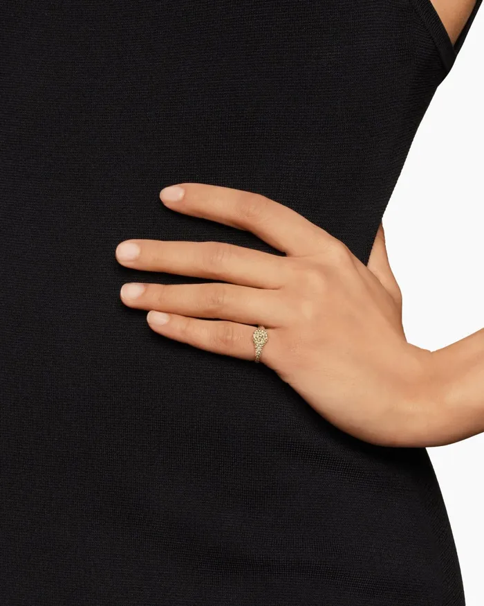 Petite Pav Pinky Ring In 18K Rose Gold With Diamonds 7mm Women David Yurman Pinky Petite Pav Pinky Ring In 18K Rose Gold With Diamonds 7mm Women David Yurman Pinky