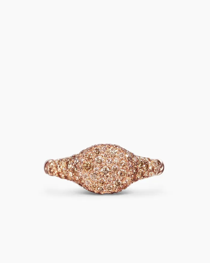 Petite Pav Pinky Ring In 18K Rose Gold With Diamonds 7mm Women David Yurman Pinky Petite Pav Pinky Ring In 18K Rose Gold With Diamonds 7mm Women David Yurman Pinky