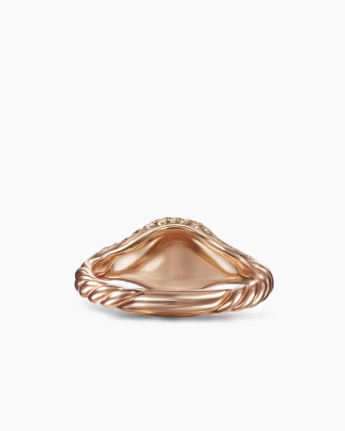 Petite Pav Pinky Ring In 18K Rose Gold With Diamonds 7mm Women David Yurman Pinky Petite Pav Pinky Ring In 18K Rose Gold With Diamonds 7mm Women David Yurman Pinky