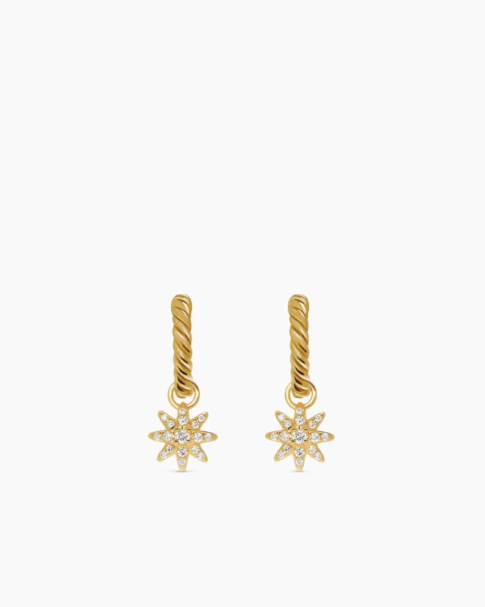 Petite Starburst Drop Earrings In 18K Yellow Gold With Diamonds 181mm Women David Yurman Drop Petite Starburst Drop Earrings In 18K Yellow Gold With Diamonds 181mm Women David Yurman Drop