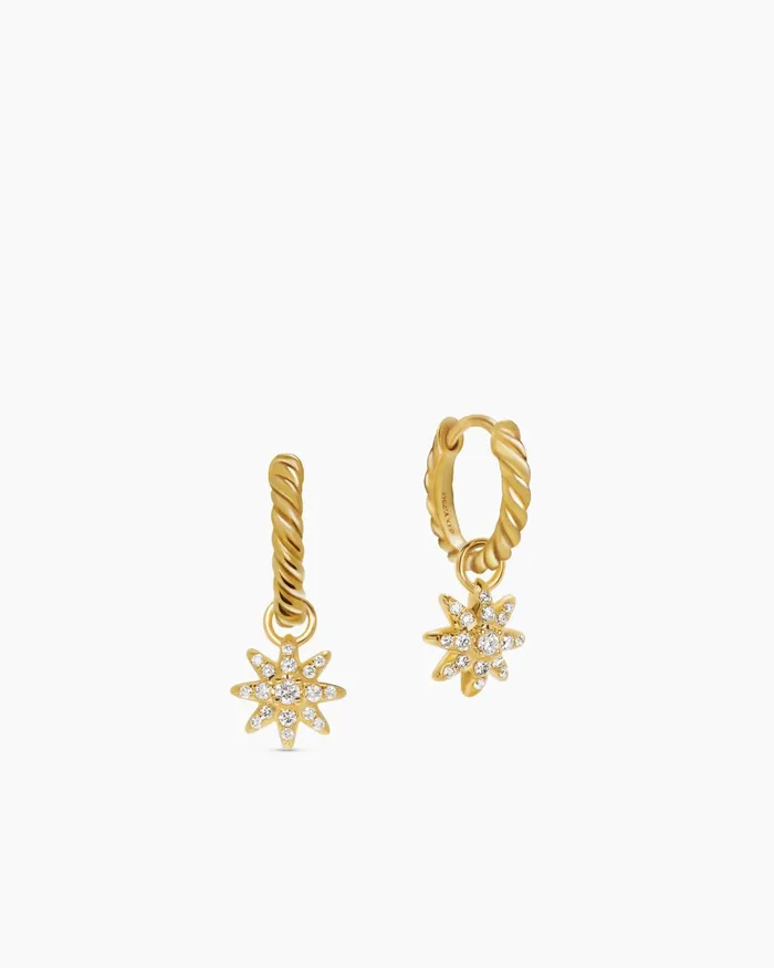 Petite Starburst Drop Earrings In 18K Yellow Gold With Diamonds 181mm Women David Yurman Drop Petite Starburst Drop Earrings In 18K Yellow Gold With Diamonds 181mm Women David Yurman Drop