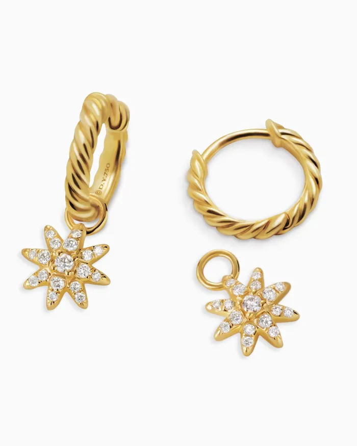 Petite Starburst Drop Earrings In 18K Yellow Gold With Diamonds 181mm Women David Yurman Drop Petite Starburst Drop Earrings In 18K Yellow Gold With Diamonds 181mm Women David Yurman Drop
