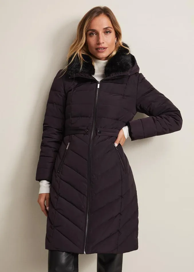 Phase Eight Coats Bobbie Burgundy Puffer Coat Burgundy 8211 Women