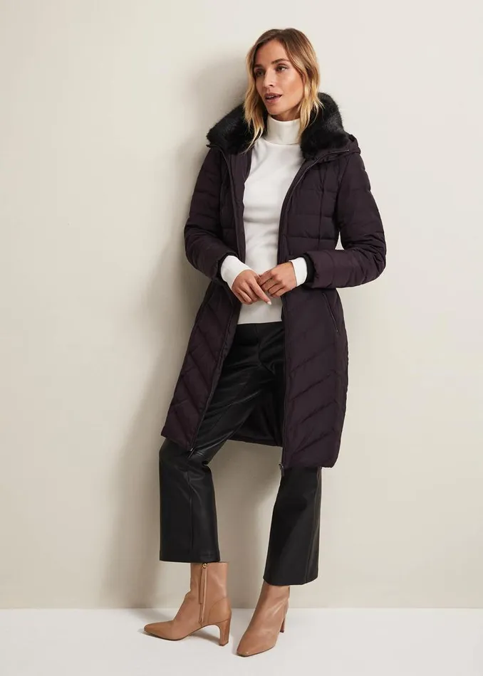 Phase Eight Coats Bobbie Burgundy Puffer Coat Burgundy 8211 Women