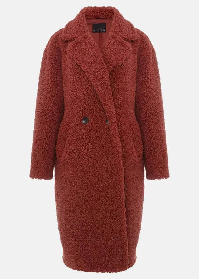 Phase Eight Coats Libbie Longline Teddy Coat Rust 8211 Women