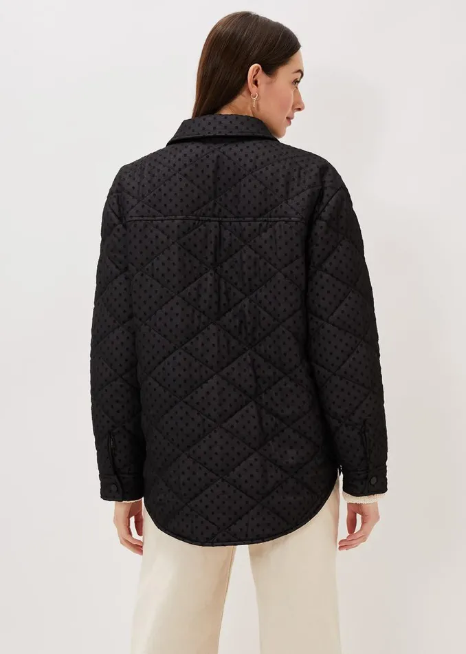 Phase Eight Coats Lola Quilted Polka Dot Coat Black 8211 Women