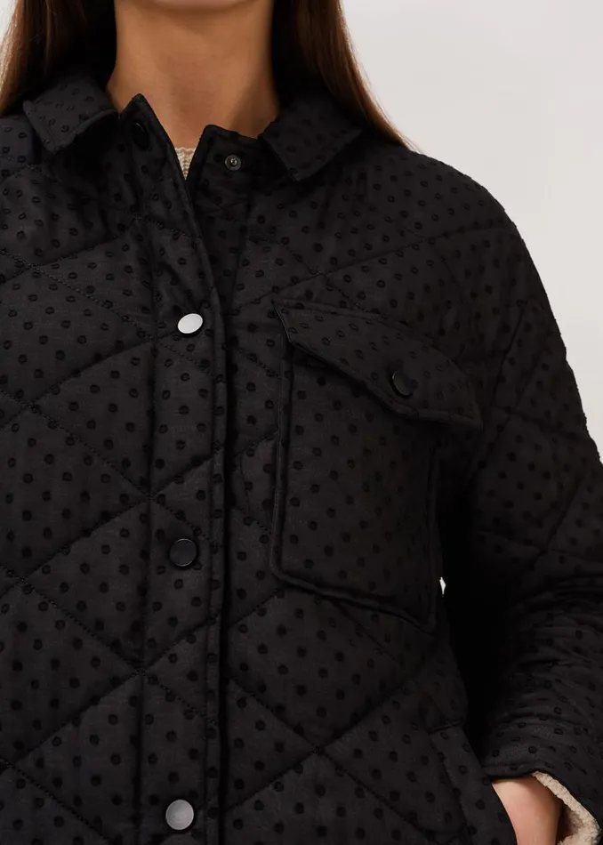 Phase Eight Coats Lola Quilted Polka Dot Coat Black 8211 Women