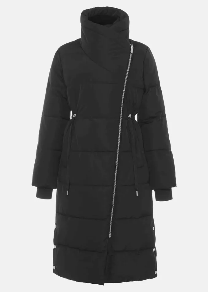 Phase Eight Coats Rae Asymetric Long Puffer Charcoal 8211 Women