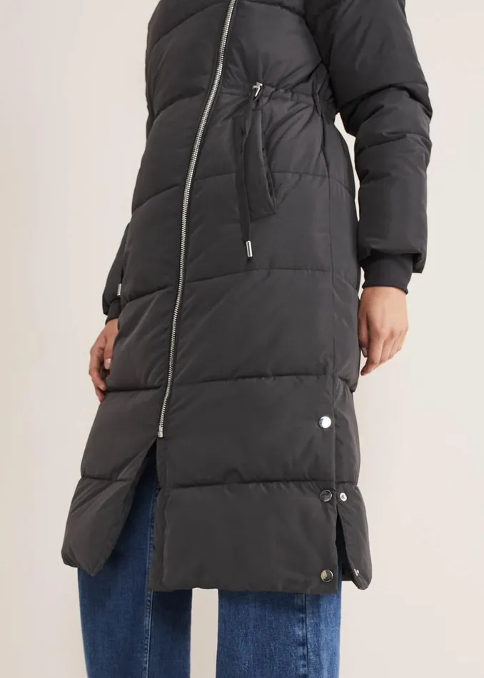 Phase Eight Coats Rae Asymetric Long Puffer Charcoal 8211 Women
