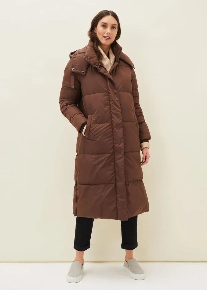 Phase Eight Coats Shona Midi Quilted Puffer Coat Truffle 8211 Women