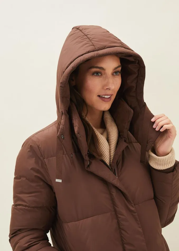 Phase Eight Coats Shona Midi Quilted Puffer Coat Truffle 8211 Women